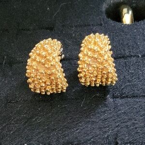 Sarah Coventry Gold Beaded Earrings